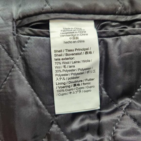 NEW MENS 46R J CREW LUDLOW TOPCOAT IN NAVY GREY PLAID WOOL BLEND TOP COAT - Picture 10 of 16